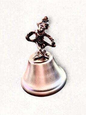 Vintage Pewter Clown Figurine Table Bell